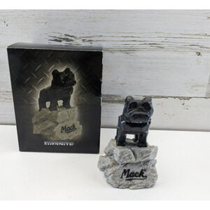Mack Truck Bulldog‎ Gift Advertising Dog Paperweight Granite Dog On Rock Ornate